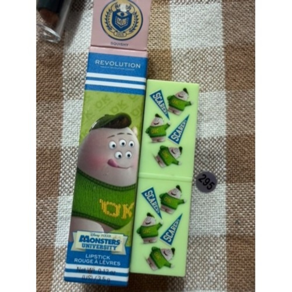 Disney Pixar Monsters University x Revolution Lipstick Squishy Green 0.12oz NEW